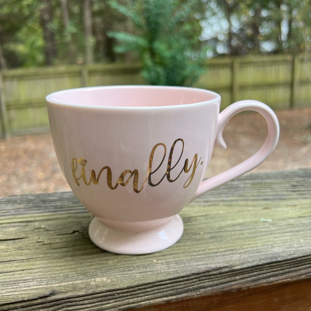 NANETTE LEPORE Porcelain Footed Tea Cup Finally Engagement Ceramic Mug